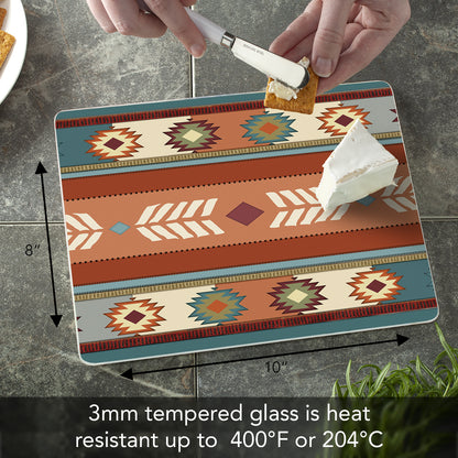 CounterArt Southwest Vibe 3mm Tempered Glass Cutting Board 10” x 8” Manufactured in the USA