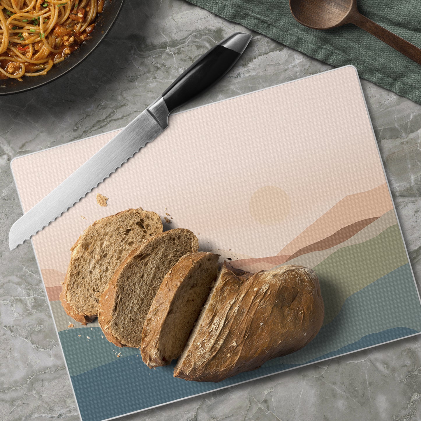 CounterArt Mountain Spice 3mm Tempered Glass Cutting Board 10” x 8” Manufactured in the USA