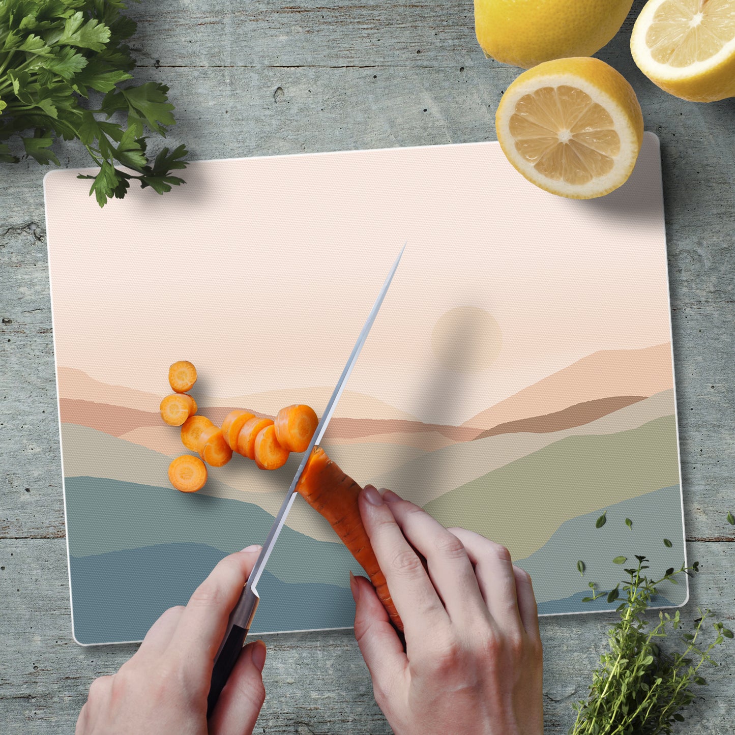 CounterArt Mountain Spice 3mm Tempered Glass Cutting Board 10” x 8” Manufactured in the USA