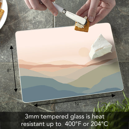 CounterArt Mountain Spice 3mm Tempered Glass Cutting Board 10” x 8” Manufactured in the USA