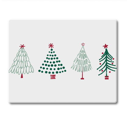 CounterArt Scandinavian Trees 3mm Tempered Glass Cutting Board 10” x 8” Manufactured in the USA