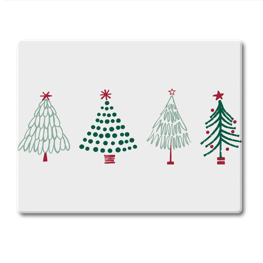 CounterArt Scandinavian Trees 3mm Tempered Glass Cutting Board 10” x 8” Manufactured in the USA