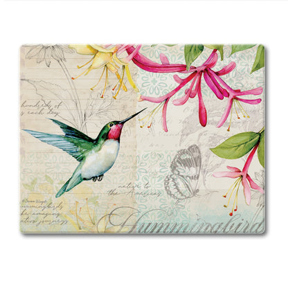 CounterArt Hummingbird 3mm Tempered Glass Cutting Board 10” x 8” Manufactured in the USA