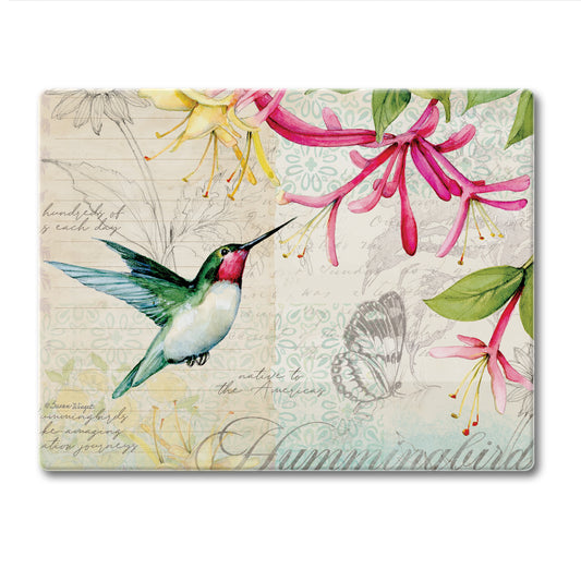 CounterArt Hummingbird 3mm Tempered Glass Cutting Board 10” x 8” Manufactured in the USA