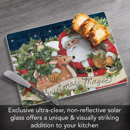 CounterArt Magic of the Holidays 3mm Tempered Glass Cutting Board 10” x 8” Manufactured in the USA