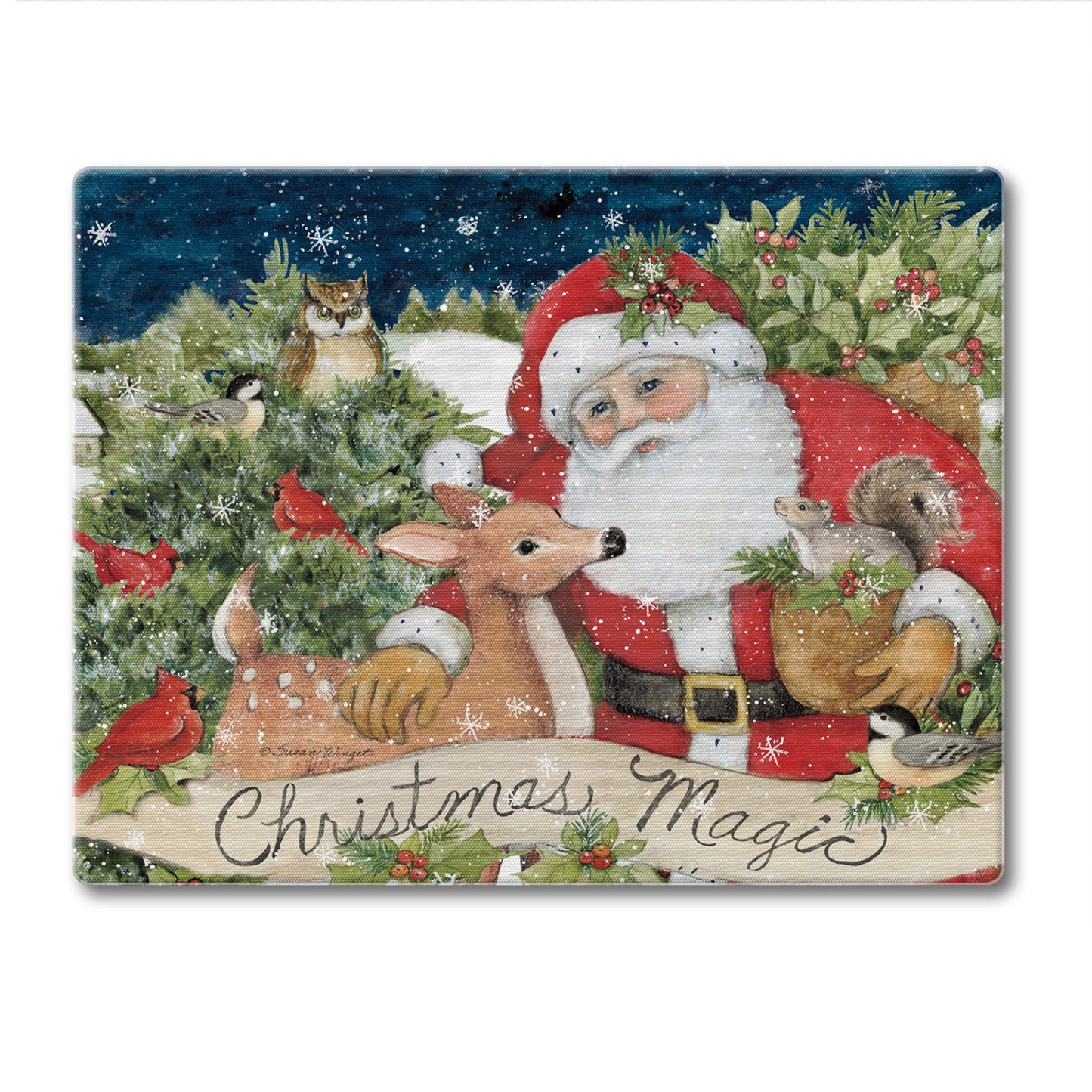 CounterArt Magic of the Holidays 3mm Tempered Glass Cutting Board 10” x 8” Manufactured in the USA