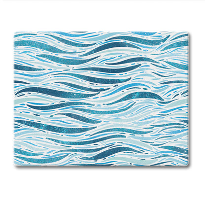 CounterArt Wavy Waves 3mm Tempered Glass Cutting Board 10” x 8” Manufactured in the USA
