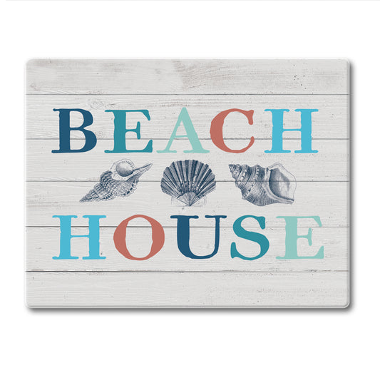CounterArt Beach House 3mm Tempered Glass Cutting Board 10” x 8” Manufactured in the USA