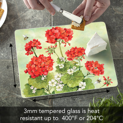 CounterArt Nature's Grace 3mm Tempered Glass Cutting Board 10” x 8” Manufactured in the USA
