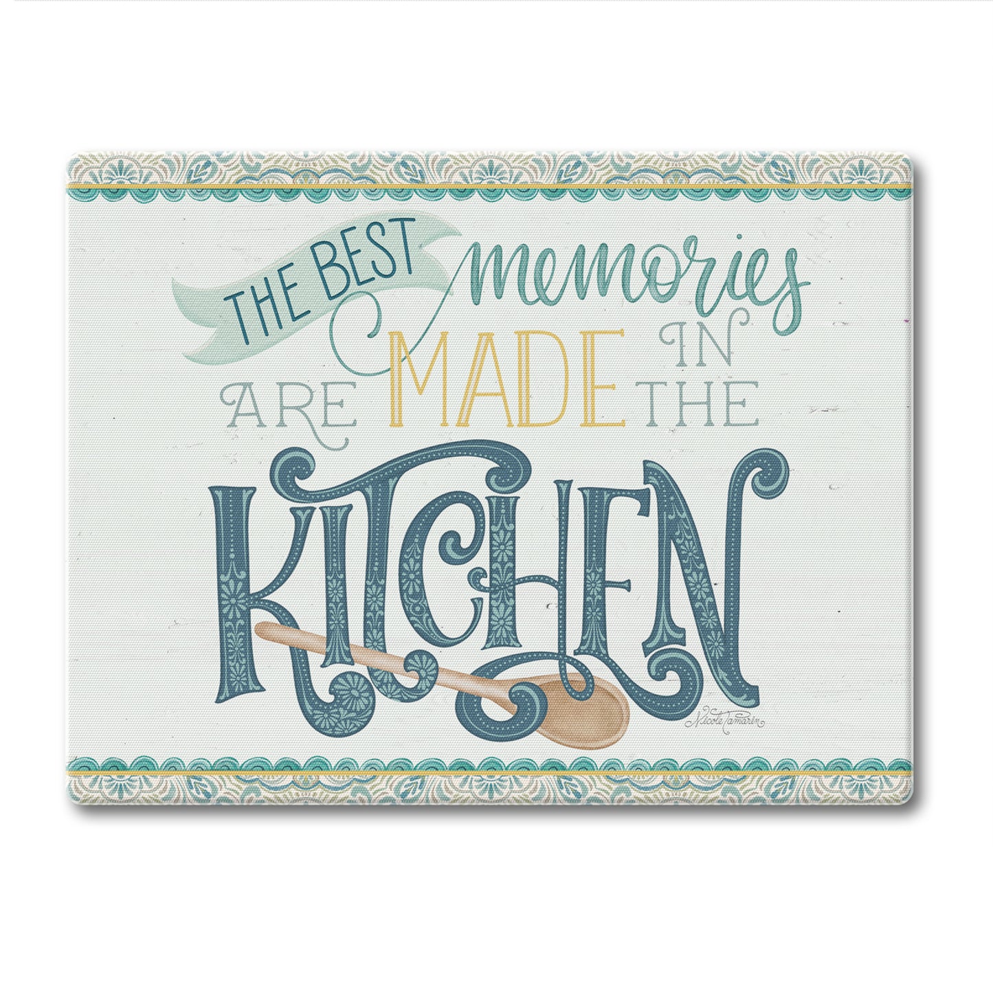CounterArt Love To Cook 3mm Tempered Glass Cutting Board 10” x 8” Manufactured in the USA