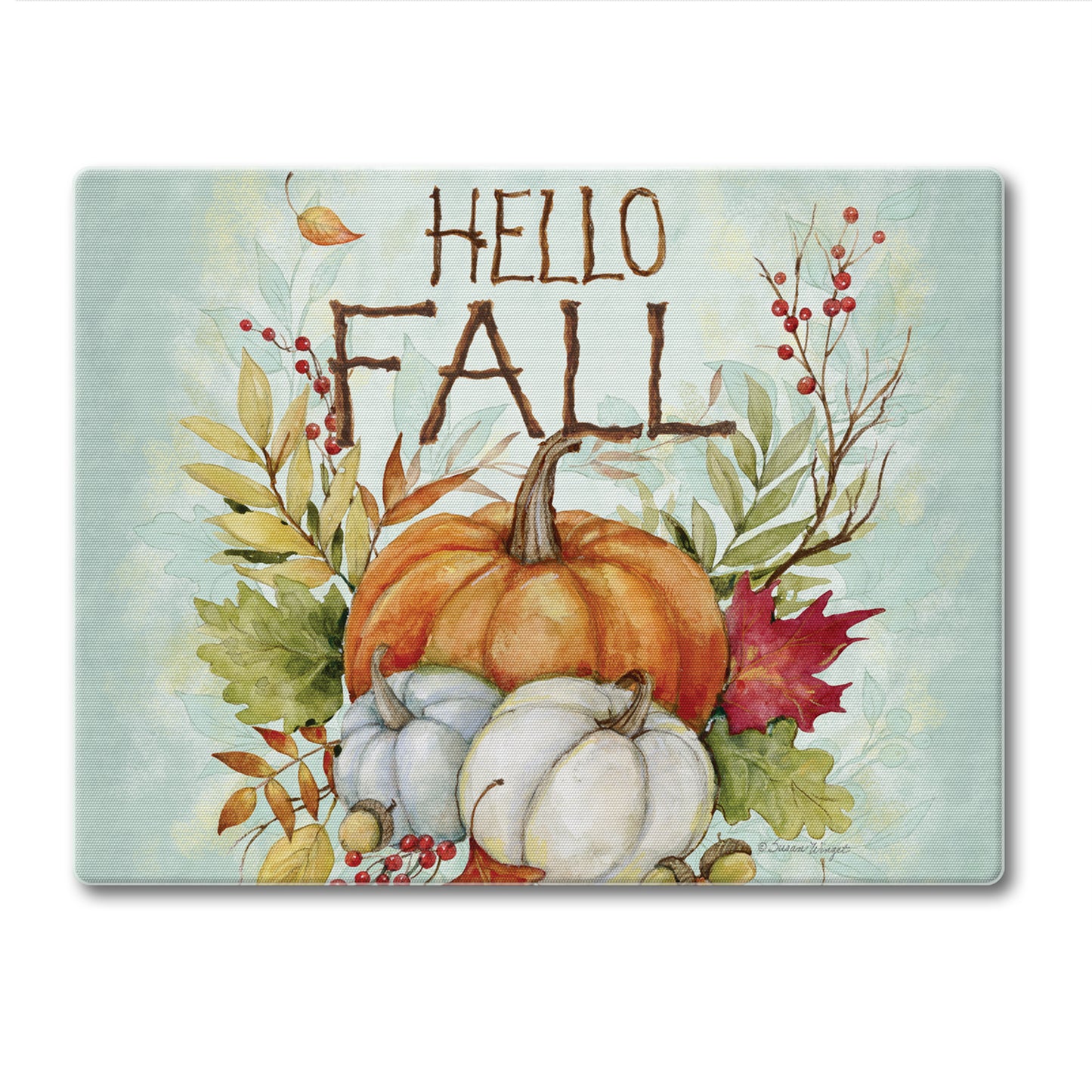 CounterArt Harvest Blessings 3mm Tempered Glass Cutting Board 10” x 8” Manufactured in the USA