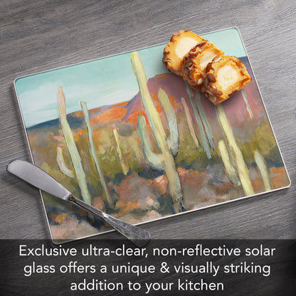 CounterArt High Desert 3mm Tempered Glass Cutting Board 10” x 8” Manufactured in the USA
