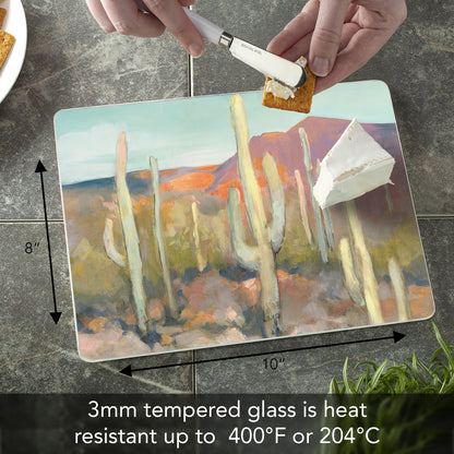 CounterArt High Desert 3mm Tempered Glass Cutting Board 10” x 8” Manufactured in the USA
