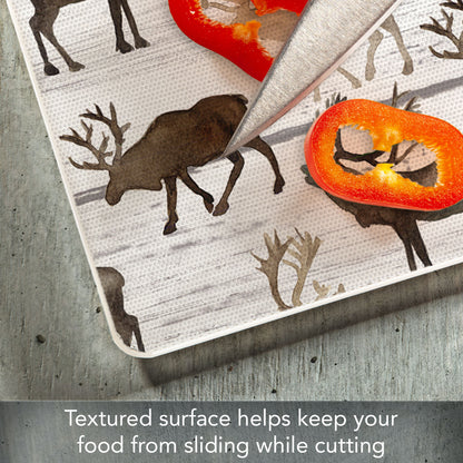 CounterArt Deer Pattern 3mm Tempered Glass Cutting Board 10” x 8” Manufactured in the USA