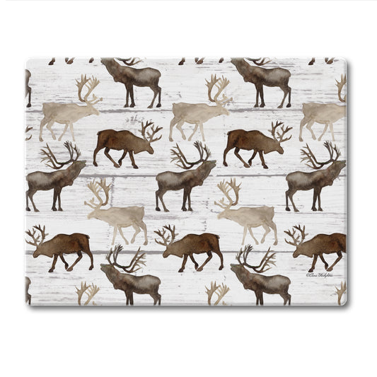 CounterArt Deer Pattern 3mm Tempered Glass Cutting Board 10” x 8” Manufactured in the USA