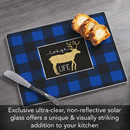 CounterArt Lodge Life 3mm Tempered Glass Cutting Board 10” x 8” Manufactured in the USA