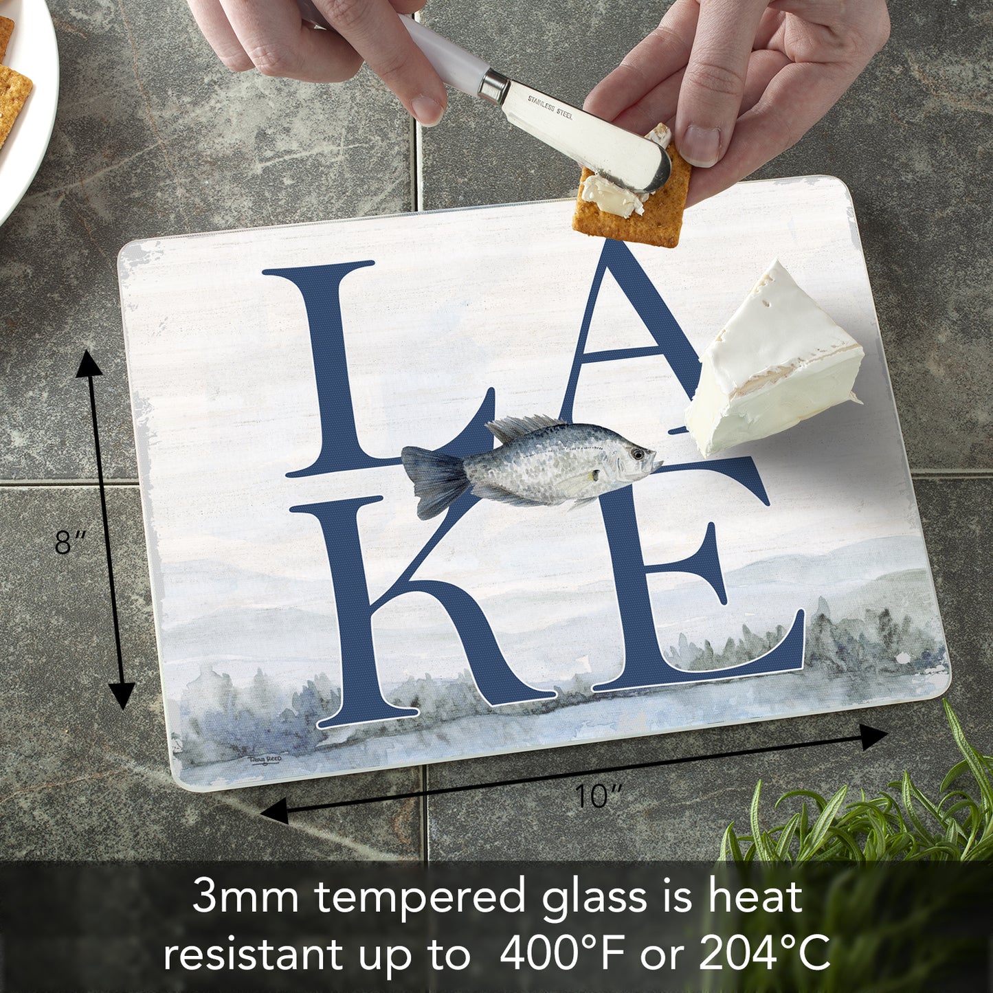Lake 3mm Tempered Glass Cutting Board 10” x 8”