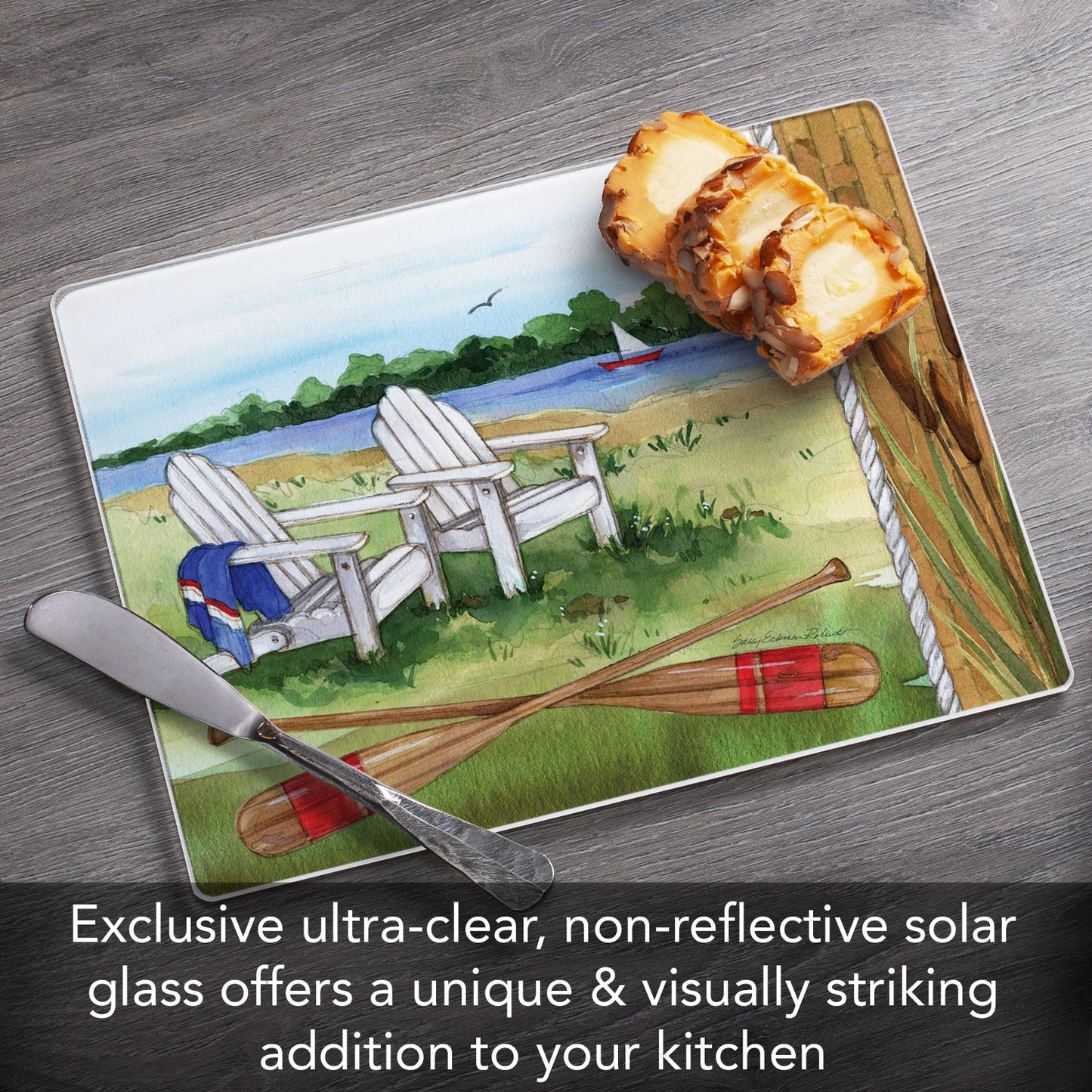 Lakeside 3mm Tempered Glass Cutting Board 10” x 8”