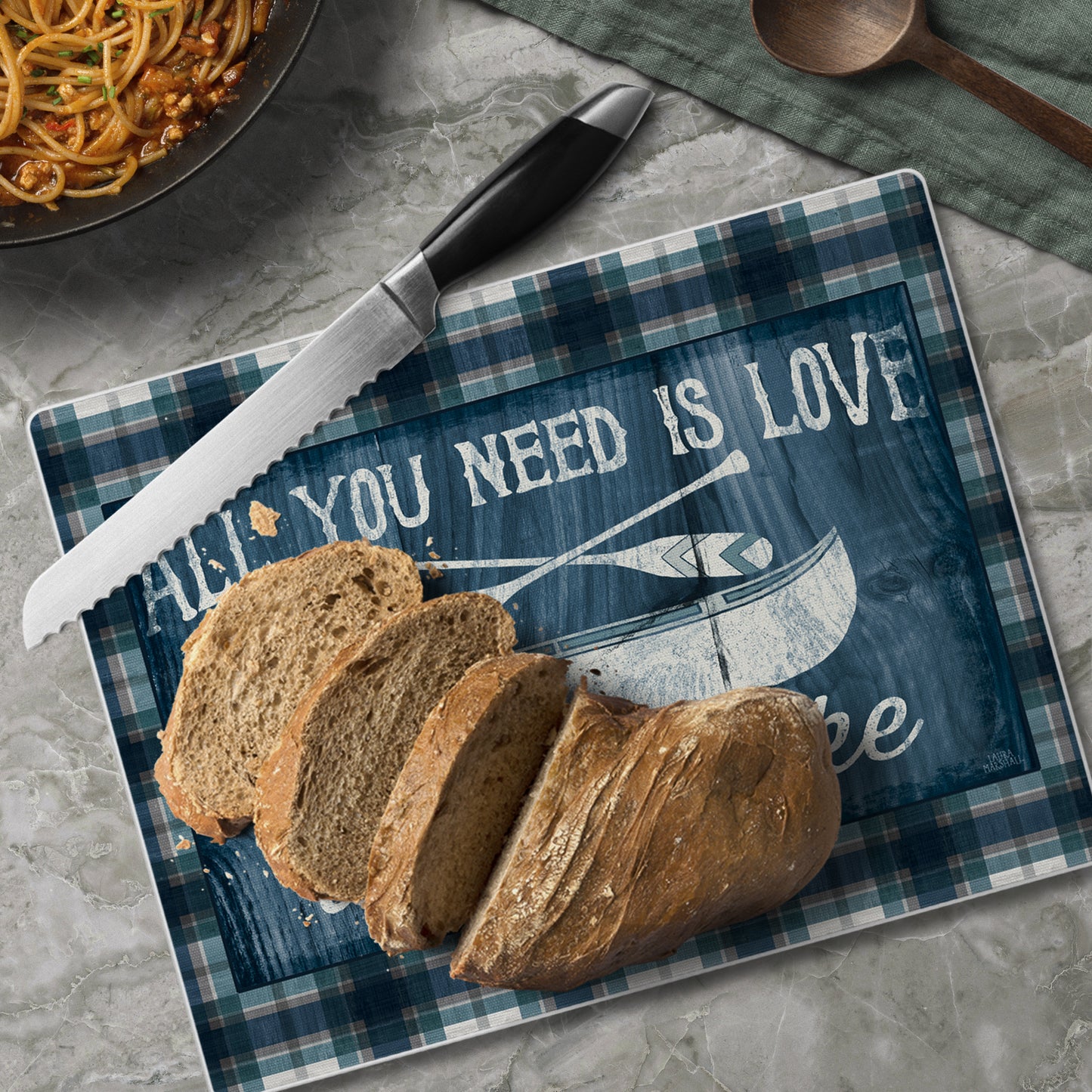Love & A Lake 3mm Tempered Glass Cutting Board 10” x 8”