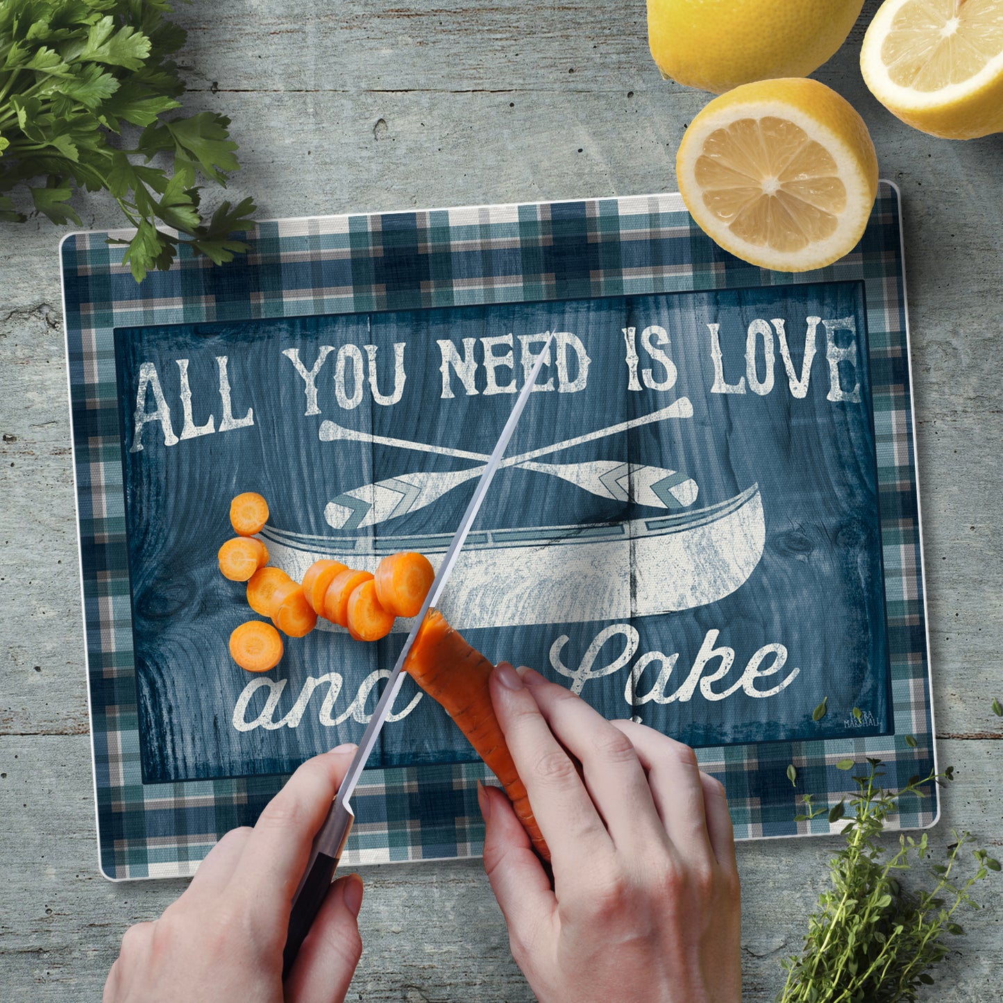 Love & A Lake 3mm Tempered Glass Cutting Board 10” x 8”