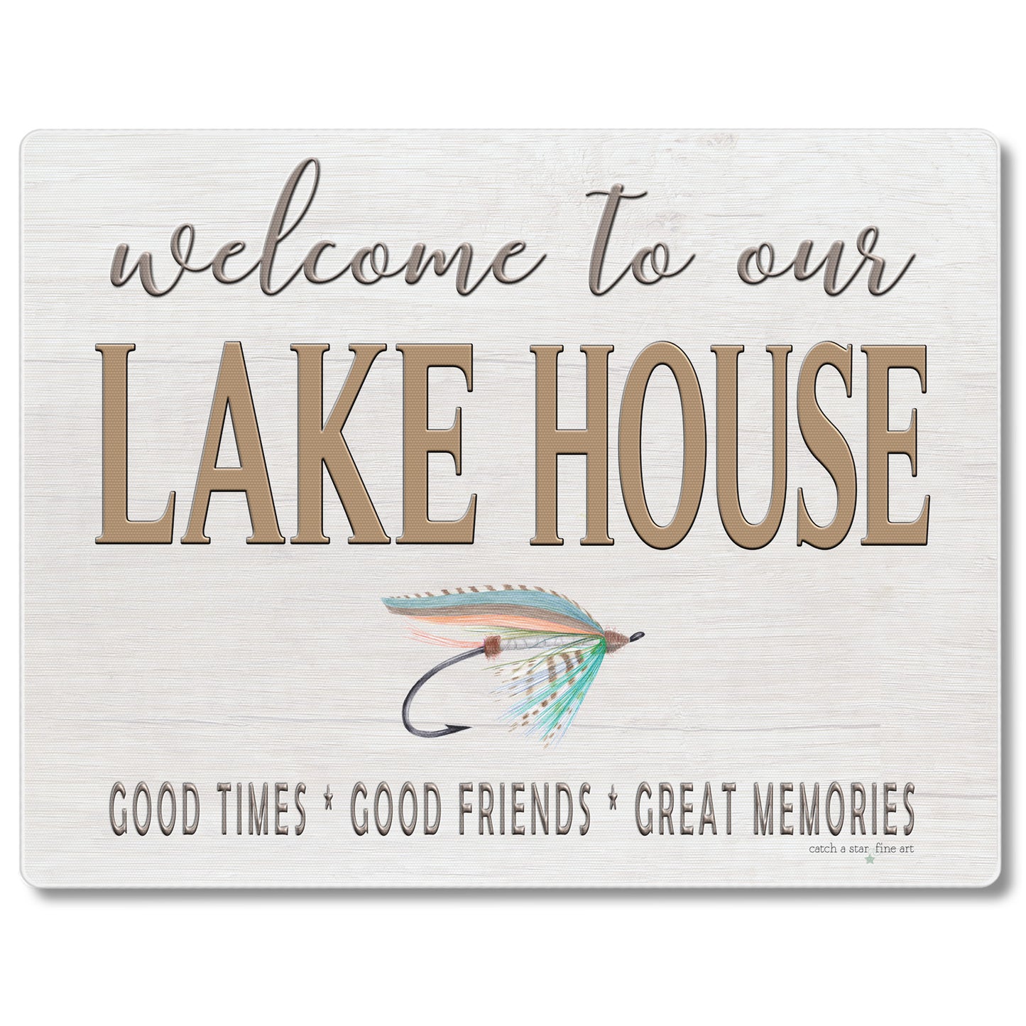 Lake House Lure 3mm Tempered Glass Cutting Board 10” x 8”