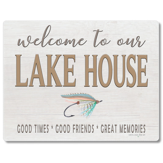 Lake House Lure 3mm Tempered Glass Cutting Board 10” x 8”