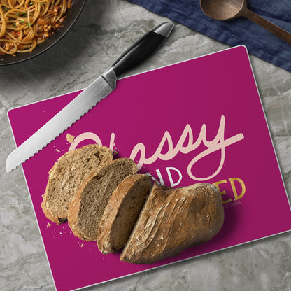 CounterArt Classy & Caffeinated 3mm Tempered Glass Cutting Board 10” x 8” Manufactured in the USA