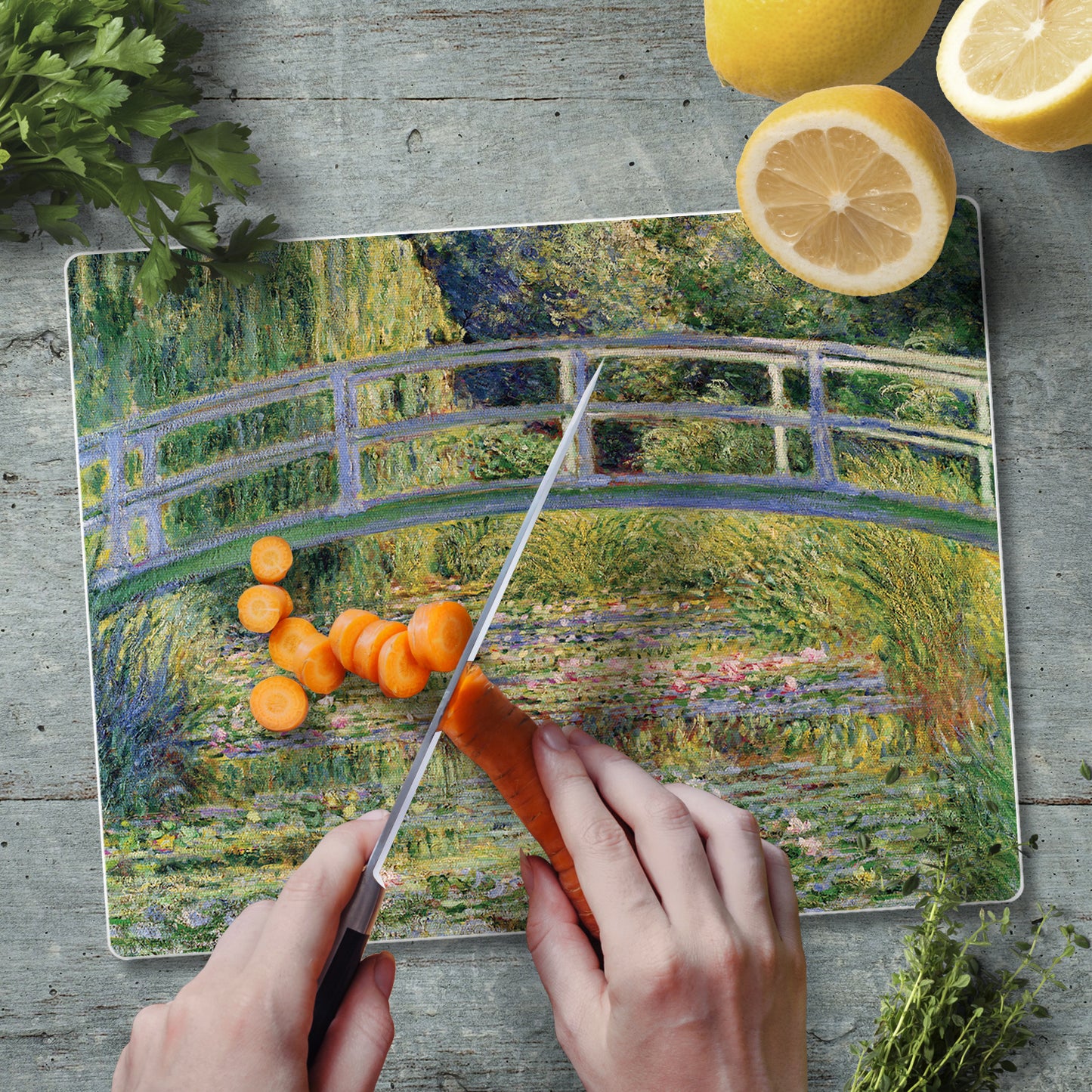 CounterArt Footbridge 3mm Tempered Glass Cutting Board 10” x 8” Manufactured in the USA
