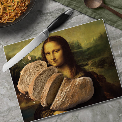 CounterArt Mona Lisa Tempered Glass Cutting Board 10” x 8” Manufactured in the USA