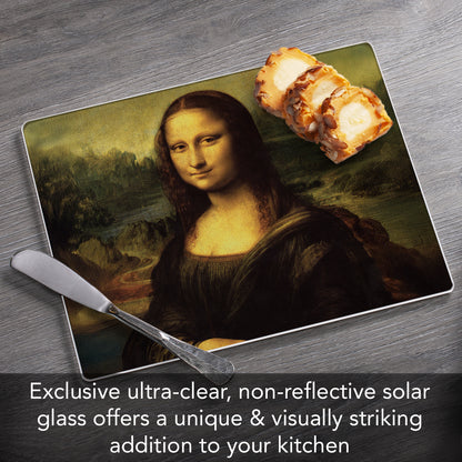 CounterArt Mona Lisa Tempered Glass Cutting Board 10” x 8” Manufactured in the USA