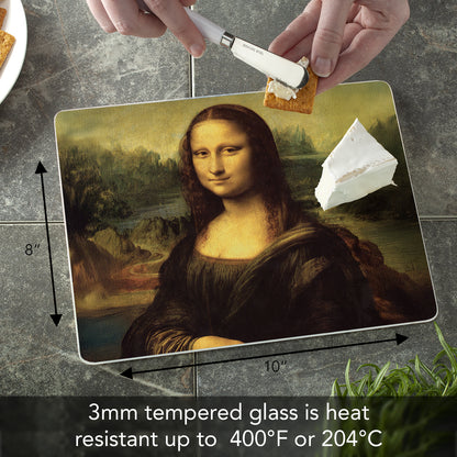 CounterArt Mona Lisa Tempered Glass Cutting Board 10” x 8” Manufactured in the USA