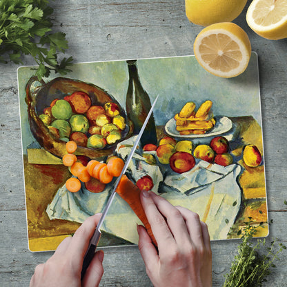 CounterArt Basket of Apples 3mm Tempered Glass Cutting Board 10” x 8” Manufactured in the USA