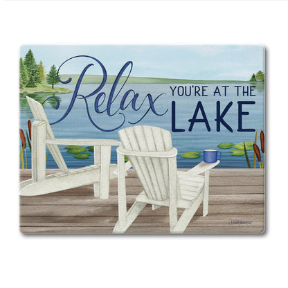 Lake Life Relax 3mm Tempered Glass Cutting Board 10” x 8”