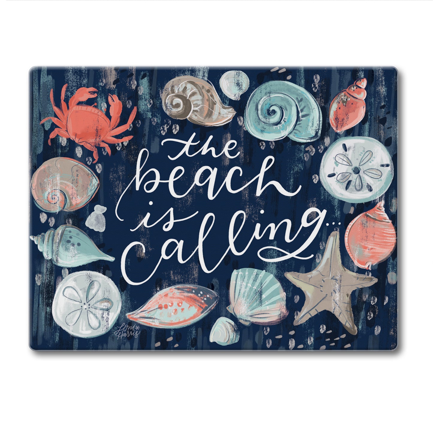 Beach is Calling 3mm Tempered Glass Cutting Board 10” x 8”