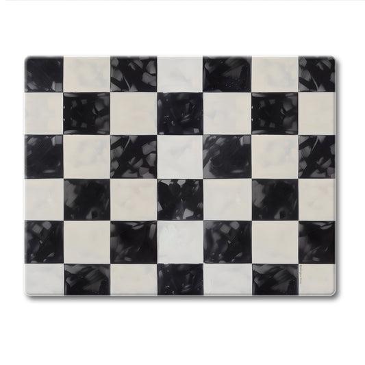 Arlington Check 3mm Tempered Glass Cutting Board 10” x 8”