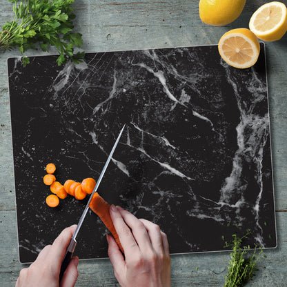 CounterArt Black Marble Design 3mm Tempered Glass Cutting Board 15” x 12” Manufactured in the USA