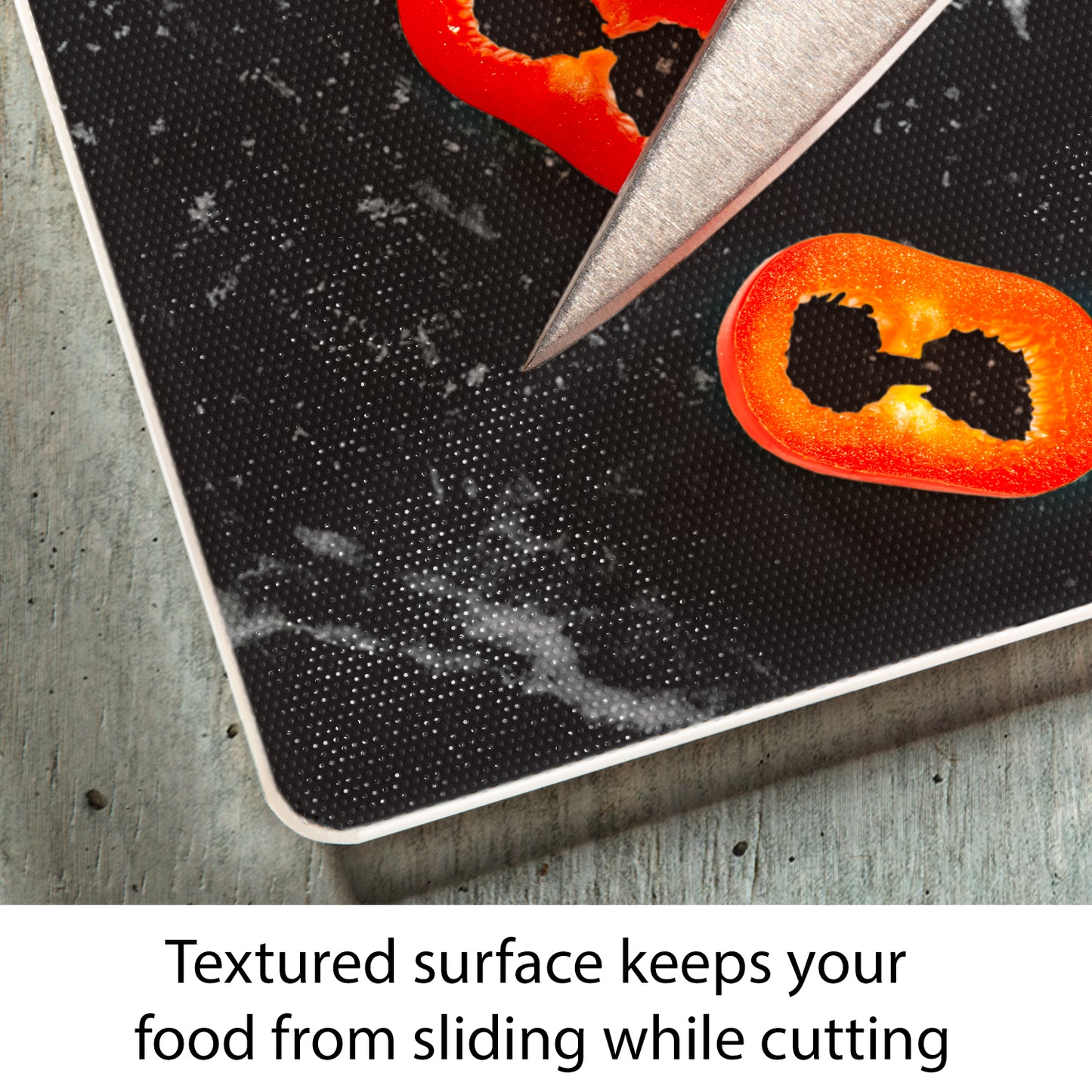 CounterArt Black Marble Design 3mm Tempered Glass Cutting Board 15” x 12” Manufactured in the USA
