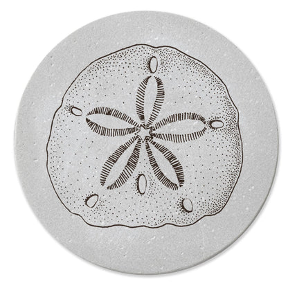 Thirstystone Sand Dollar 4 Pack Round Natural Sandstone Coasters with Protective Cork Backing Manufactured in The USA