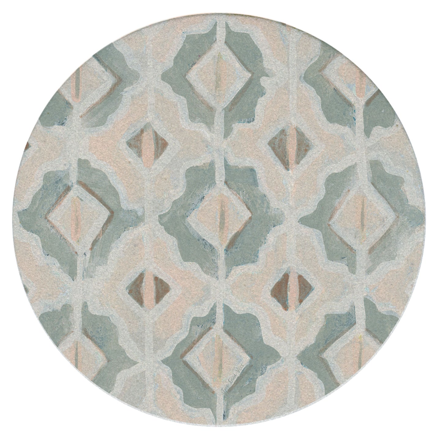 Vintage Blush Single Natural Sandstone Coaster 4" Round Create Your Own Set