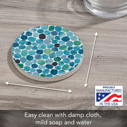 Bali Pebbles Single Natural Sandstone Coaster 4" Round Create Your Own Set