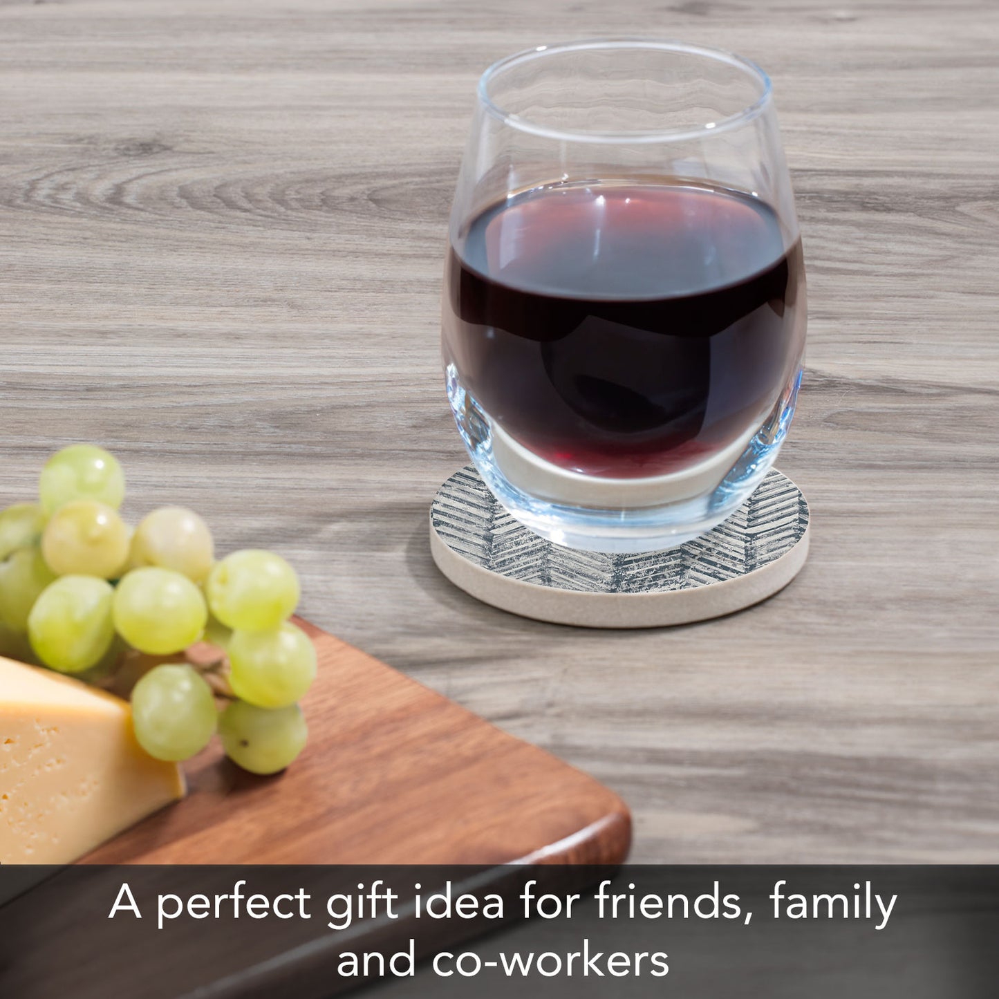 Chevron Single Natural Sandstone Coaster 4" Round Create Your Own Set