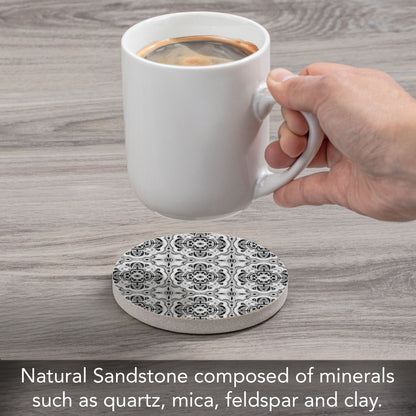 Tile Sketch Single Natural Sandstone Coaster 4" Round Create Your Own Set