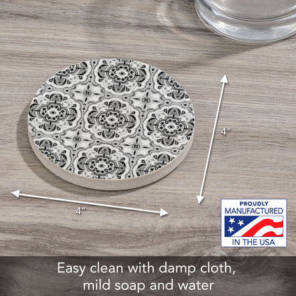 Tile Sketch Single Natural Sandstone Coaster 4" Round Create Your Own Set