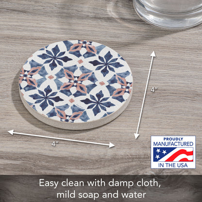 Watercolor Tile Single Natural Sandstone Coaster 4" Round Create Your Own Set