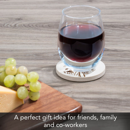 Laughing Floral Single Natural Sandstone Coaster 4" Round Create Your Own Set