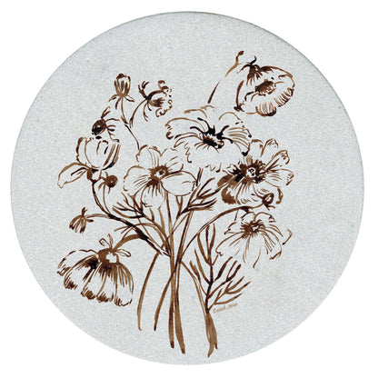 Laughing Floral Single Natural Sandstone Coaster 4" Round Create Your Own Set