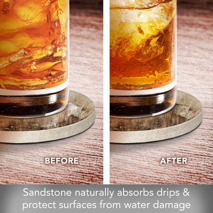 Birds in Tall Grass Single Natural Sandstone Coaster 4" Round Create Your Own Set