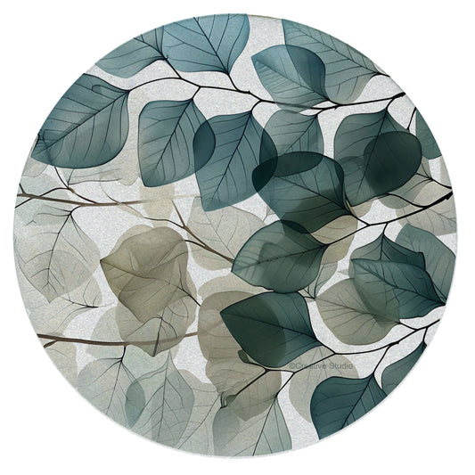 Translucent Leaves Single Natural Sandstone Coaster 4" Round Create Your Own Set