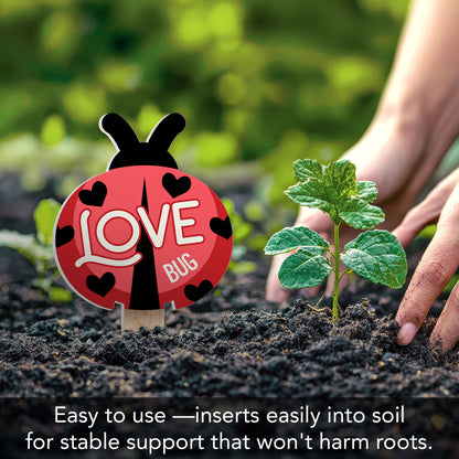Love Bug Here Ladybug Shaped Garden Stake