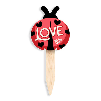 Love Bug Here Ladybug Shaped Garden Stake